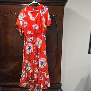 Moa Moa Red Floral Maxi Dress